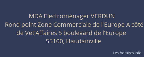 MDA Electrom&eacute;nager VERDUN