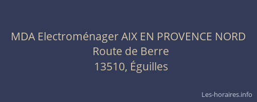 MDA Electroménager AIX EN PROVENCE NORD