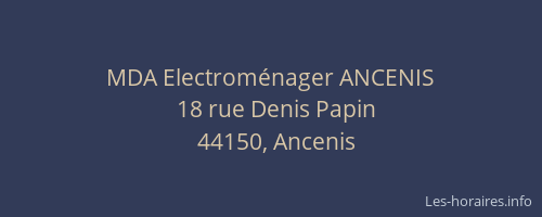 MDA Electroménager ANCENIS