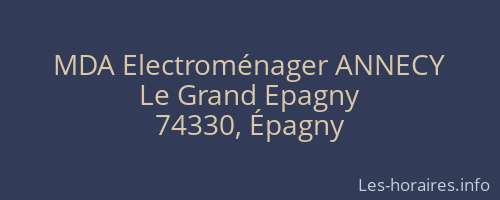 MDA Electroménager ANNECY