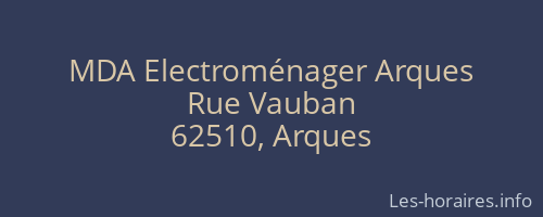 MDA Electroménager Arques