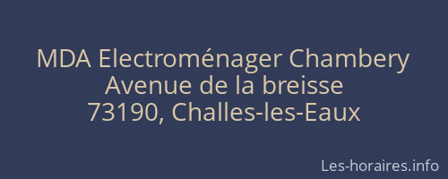 MDA Electroménager Chambery