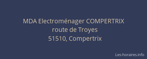MDA Electroménager COMPERTRIX