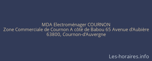 MDA Electroménager COURNON