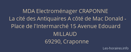 MDA Electroménager CRAPONNE
