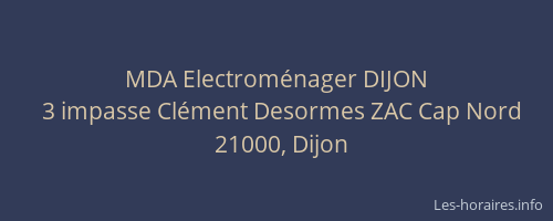 MDA Electroménager DIJON