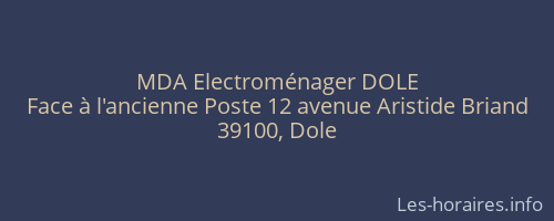 MDA Electroménager DOLE