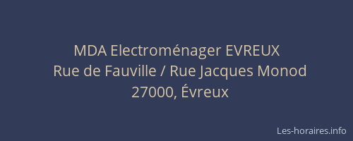 MDA Electroménager EVREUX