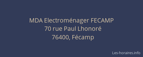 MDA Electroménager FECAMP