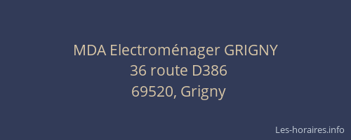 MDA Electroménager GRIGNY