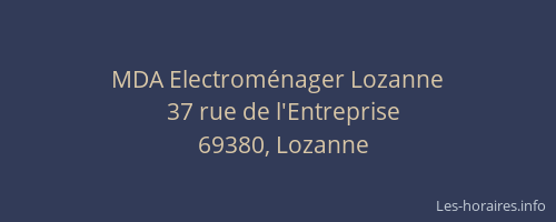 MDA Electroménager Lozanne
