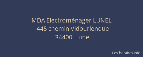 MDA Electroménager LUNEL