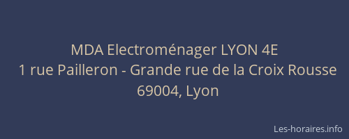 MDA Electroménager LYON 4E