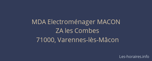 MDA Electroménager MACON