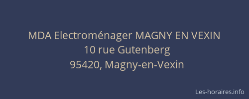 MDA Electroménager MAGNY EN VEXIN