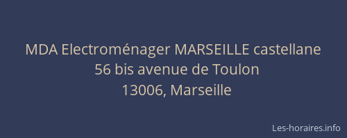 MDA Electroménager MARSEILLE castellane