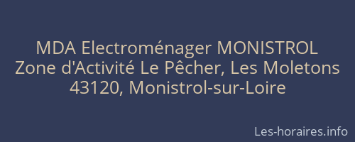 MDA Electroménager MONISTROL