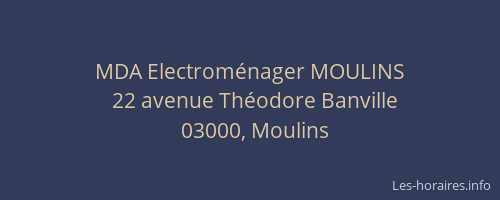 MDA Electroménager MOULINS