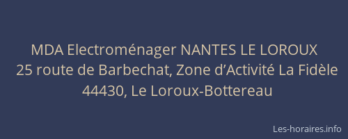 MDA Electroménager NANTES LE LOROUX