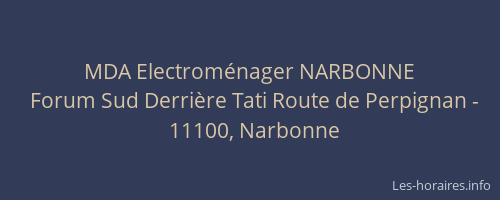 MDA Electroménager NARBONNE