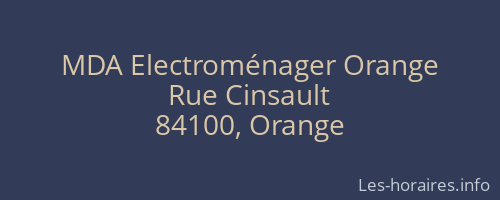 MDA Electroménager Orange