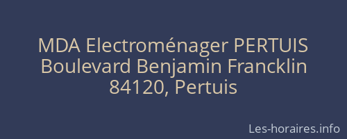 MDA Electroménager PERTUIS