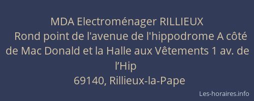 MDA Electroménager RILLIEUX