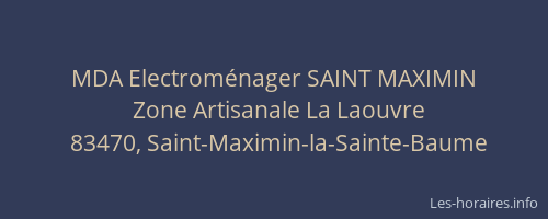 MDA Electroménager SAINT MAXIMIN