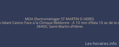 MDA Electroménager ST MARTIN D HERES