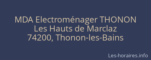 MDA Electroménager THONON