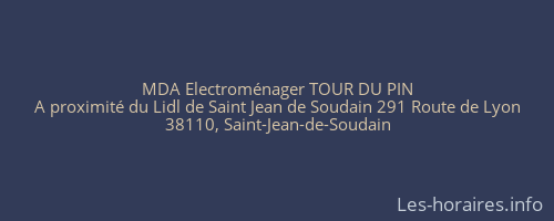 MDA Electroménager TOUR DU PIN