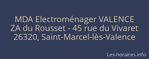 MDA Electroménager VALENCE