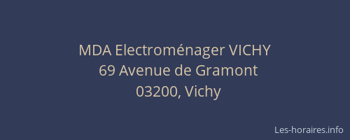 MDA Electroménager VICHY