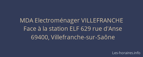 MDA Electroménager VILLEFRANCHE