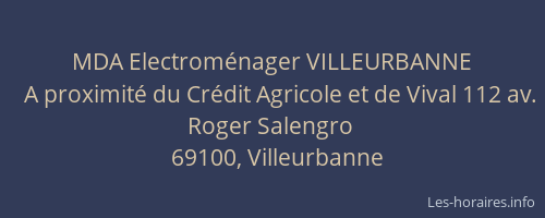 MDA Electroménager VILLEURBANNE