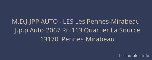 M.D.J-JPP AUTO - LES Les Pennes-Mirabeau