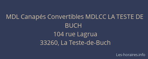 MDL Canapés Convertibles MDLCC LA TESTE DE BUCH