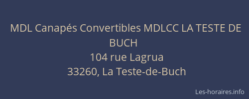 MDL Canap&eacute;s Convertibles MDLCC LA TESTE DE BUCH