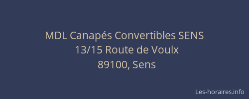 MDL Canap&eacute;s Convertibles SENS
