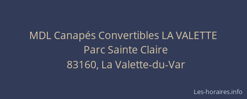 MDL Canapés Convertibles LA VALETTE