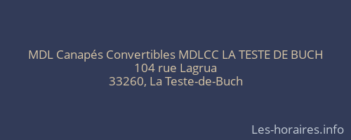 MDL Canapés Convertibles MDLCC LA TESTE DE BUCH