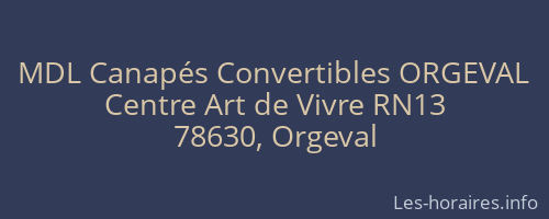MDL Canapés Convertibles ORGEVAL