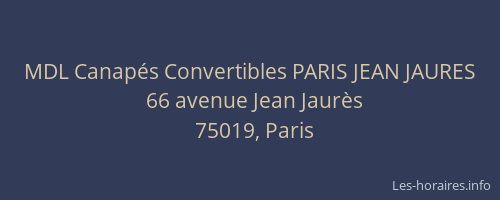 MDL Canapés Convertibles PARIS JEAN JAURES