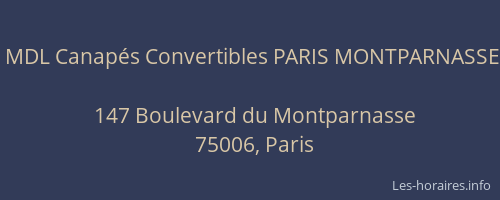 MDL Canapés Convertibles PARIS MONTPARNASSE
