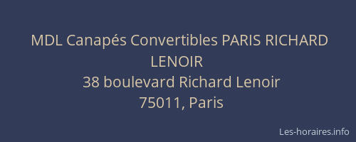 MDL Canapés Convertibles PARIS RICHARD LENOIR