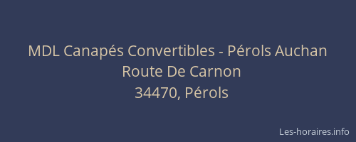 MDL Canapés Convertibles - Pérols Auchan