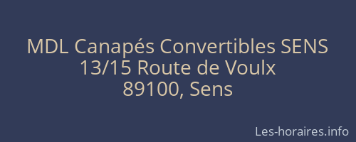 MDL Canapés Convertibles SENS