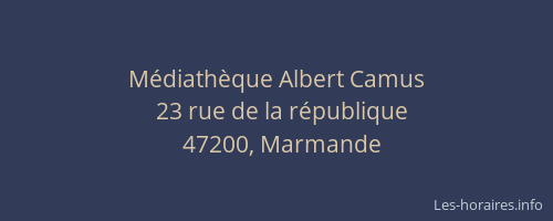M&eacute;diath&egrave;que Albert Camus