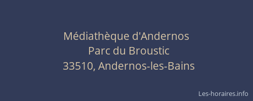 M&eacute;diath&egrave;que d'Andernos