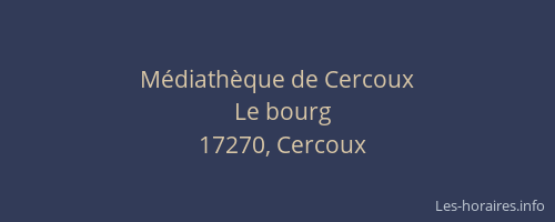 Médiathèque de Cercoux